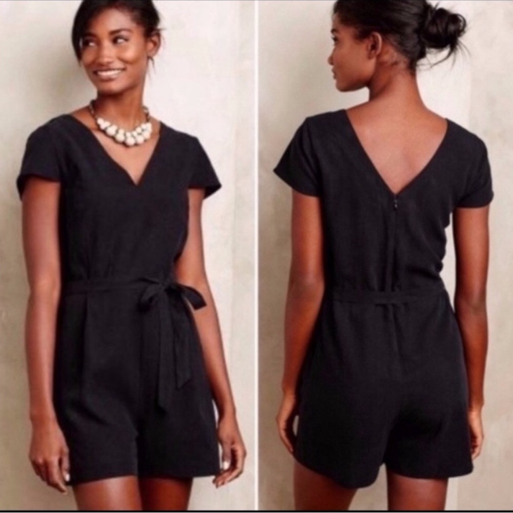 Anthropologie Elizabeth Klein Beyond Vintage Black Romper